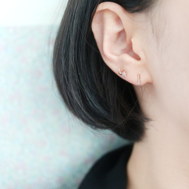 Mini Stick 14k Earring Gold 30s 14k Daily 14k Simp