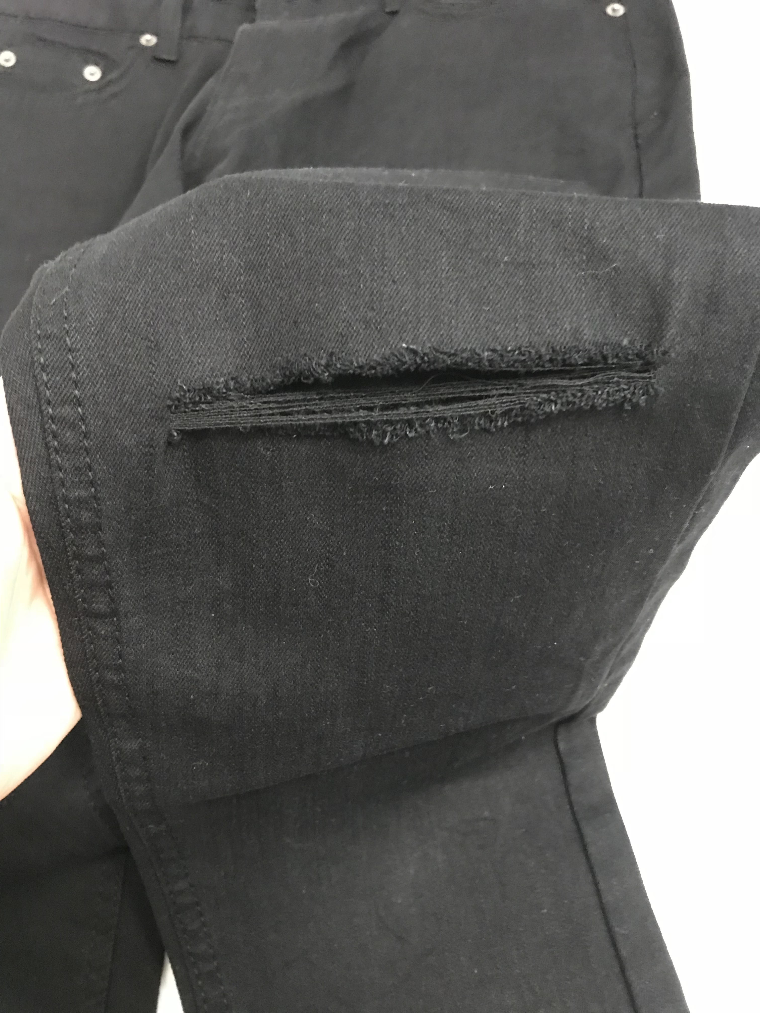 Korea Jeans Pants Span Black Knee Cutting Nozugi Z