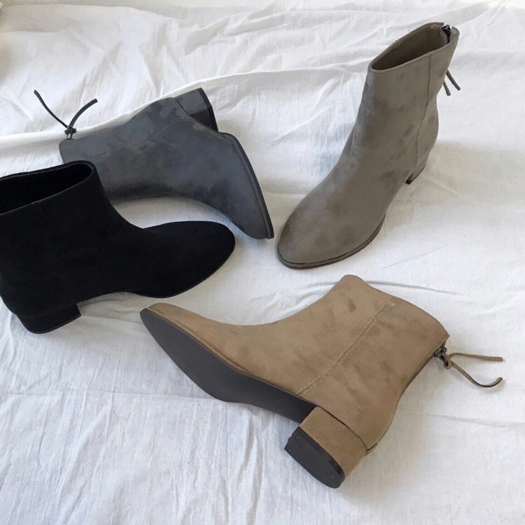 Suede Angle Tassel Chelsea Boots Round Nose Simple