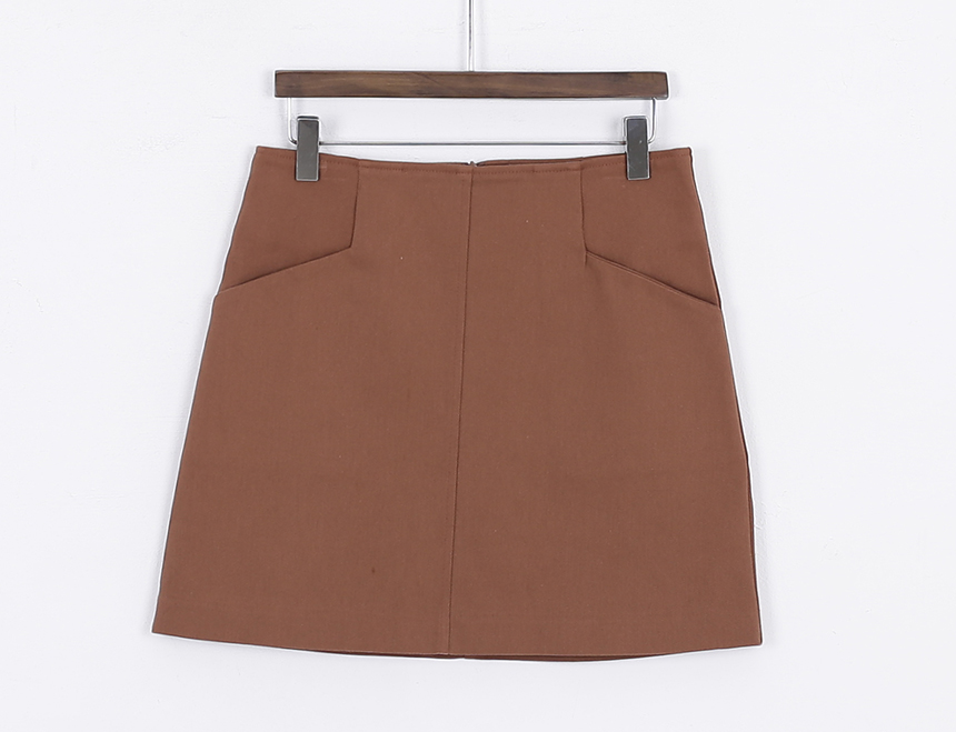 Dear A-line pocket mini skirt 4color Ballack coord