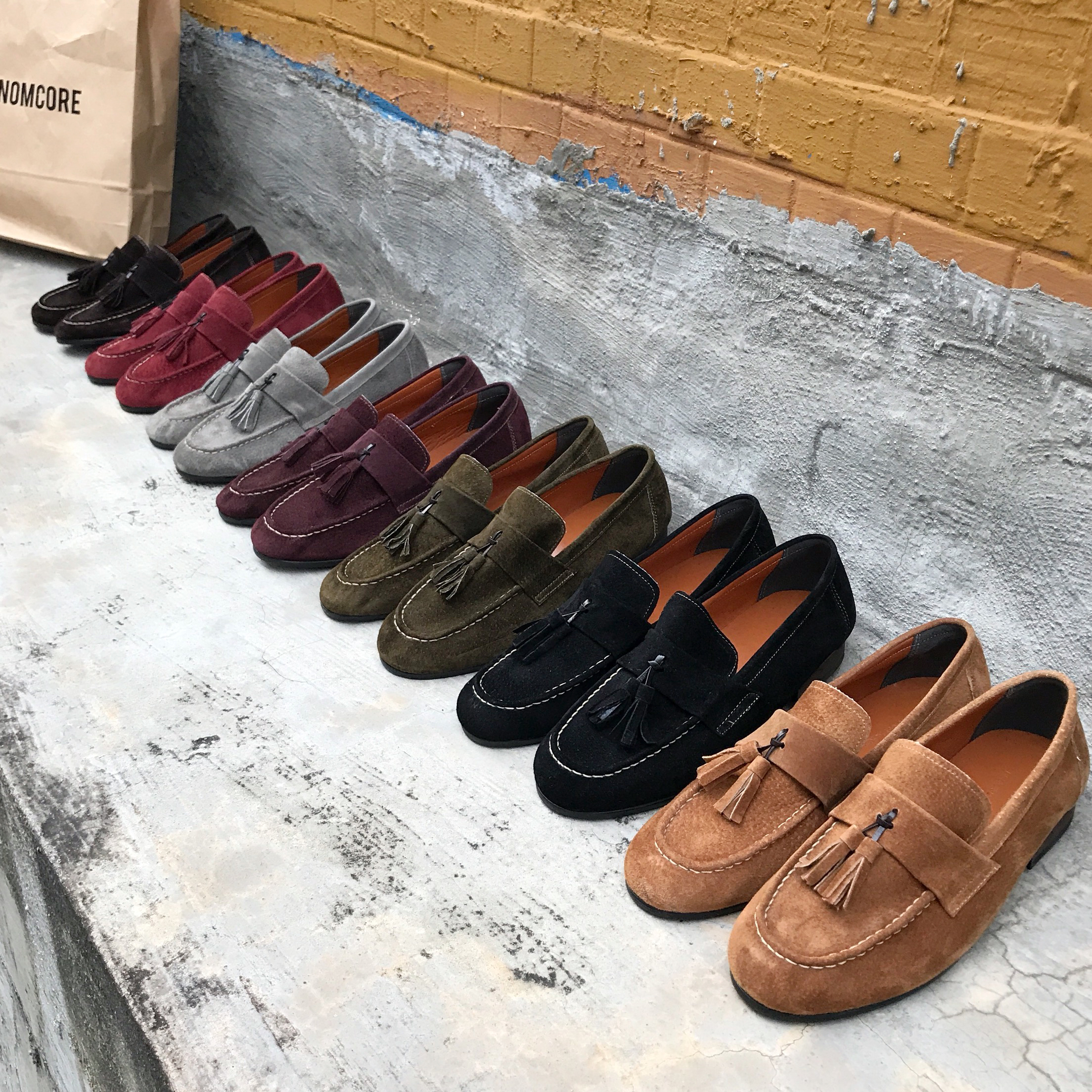 Men's suede tassel looper handmade shoes 7color