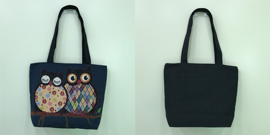 Couple Owls Embroidered Eco Bag Collection Bag Sho