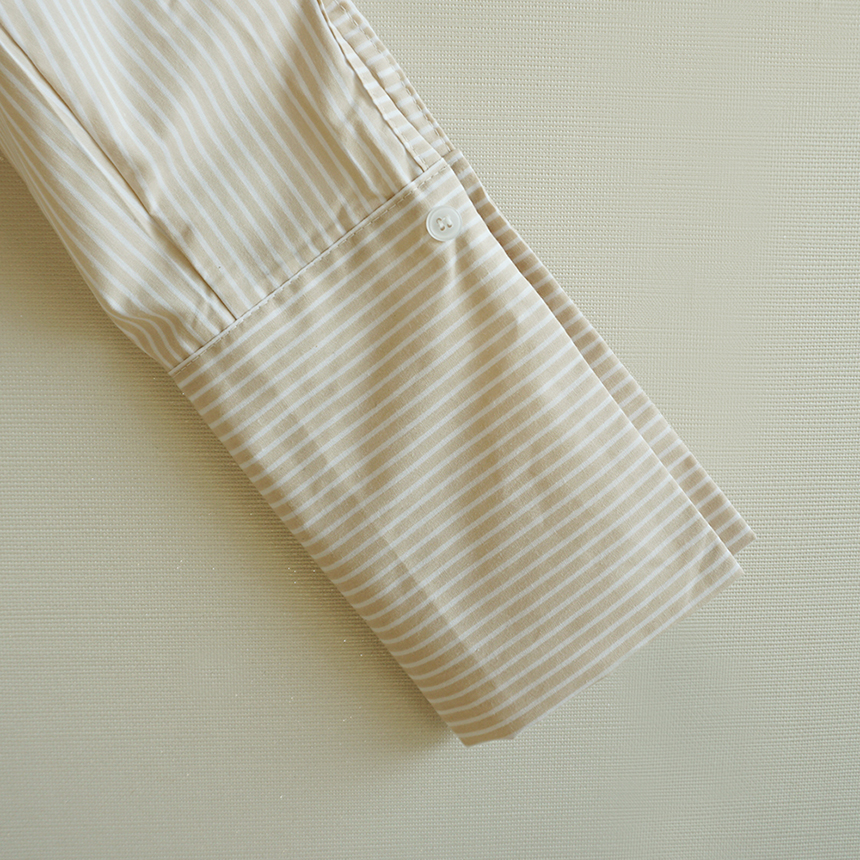 Loose-fit striped cuff -s-shirt Women's Fall Fa