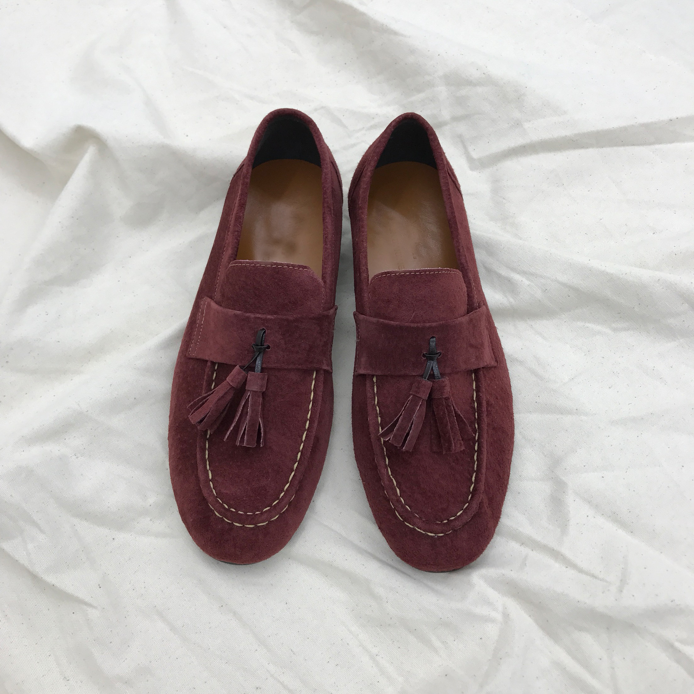Men's suede tassel looper handmade shoes 7color