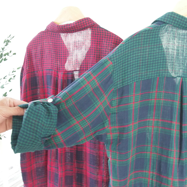 Check Cotton Shirts Women's Daily Items