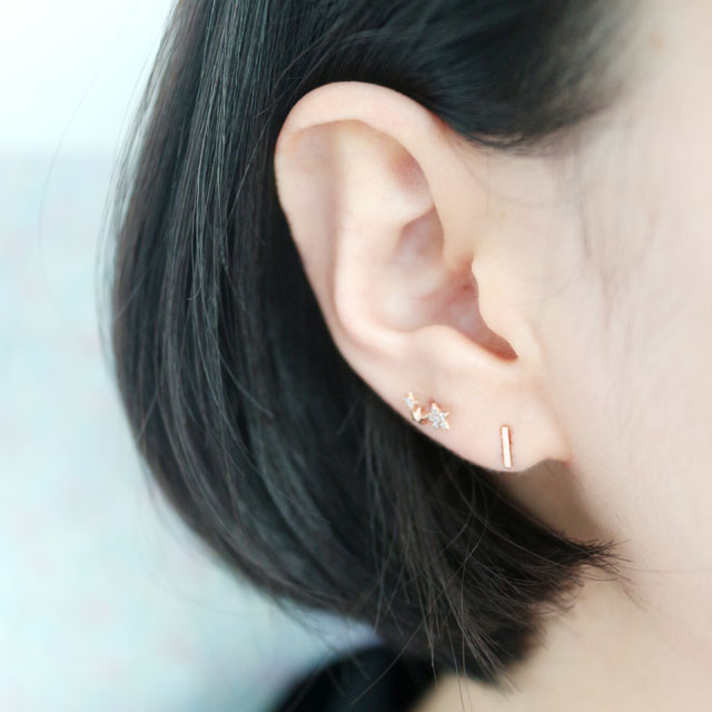 Mini Stick 14k Earring Gold 30s 14k Daily 14k Simp