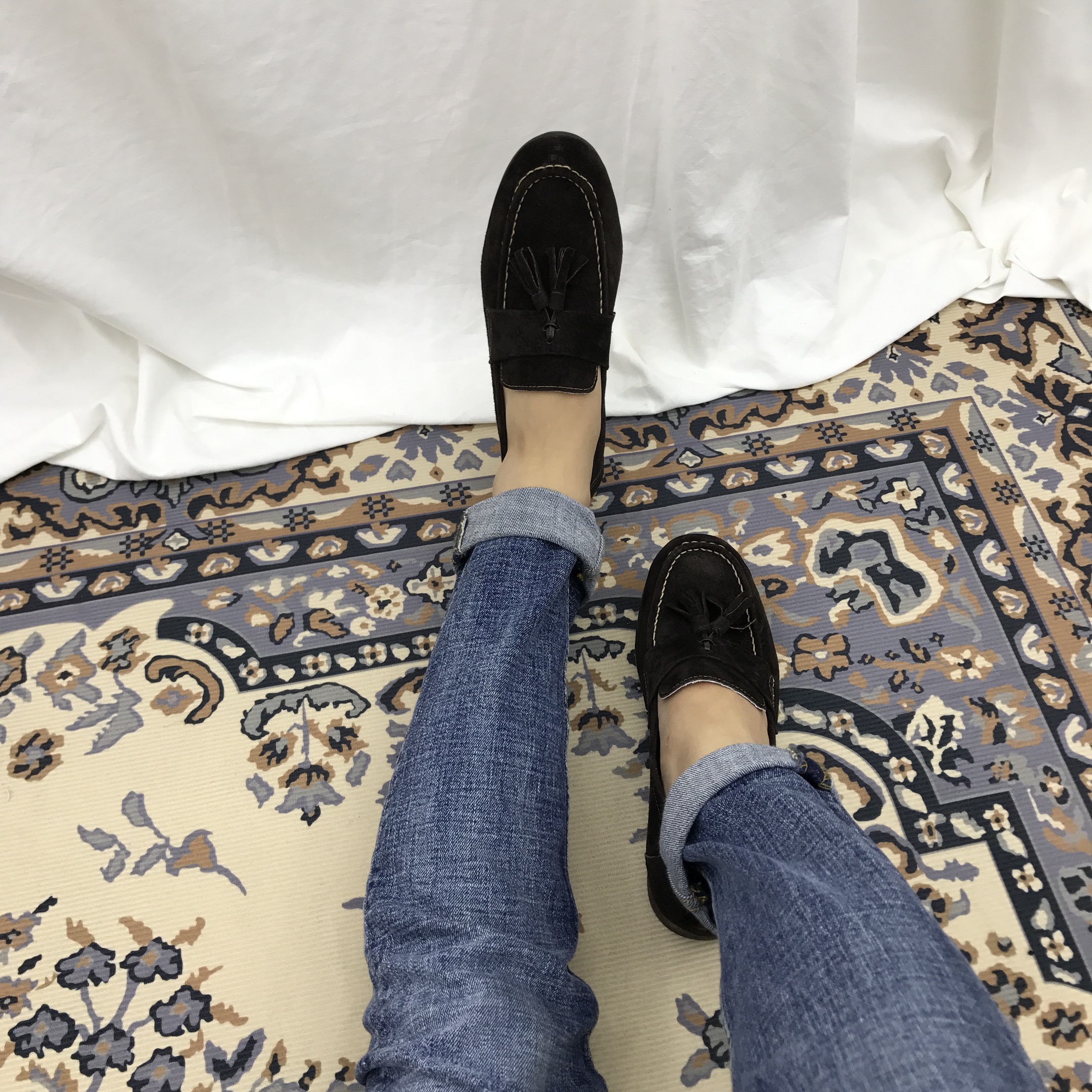 Men's suede tassel looper handmade shoes 7color
