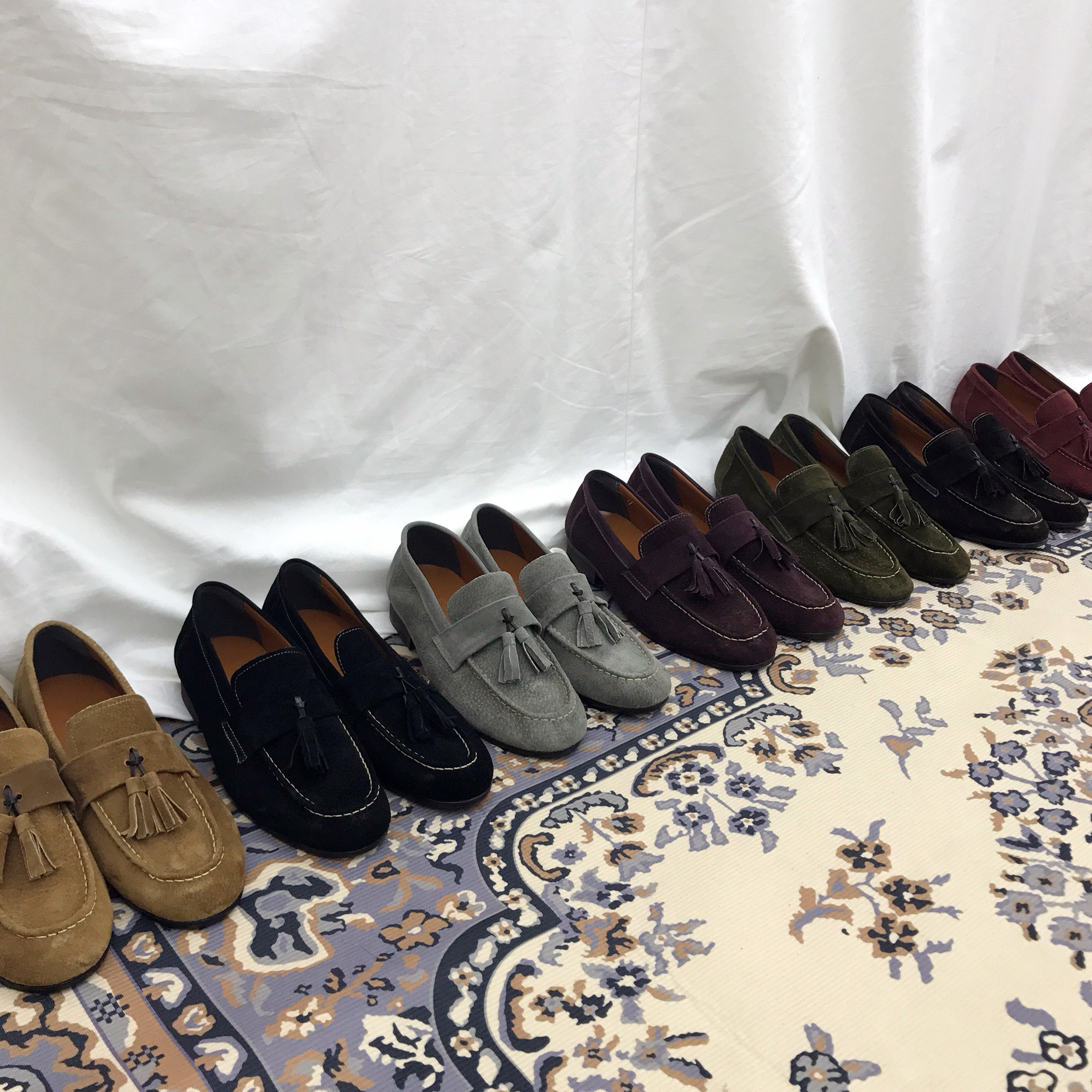 Men's suede tassel looper handmade shoes 7color