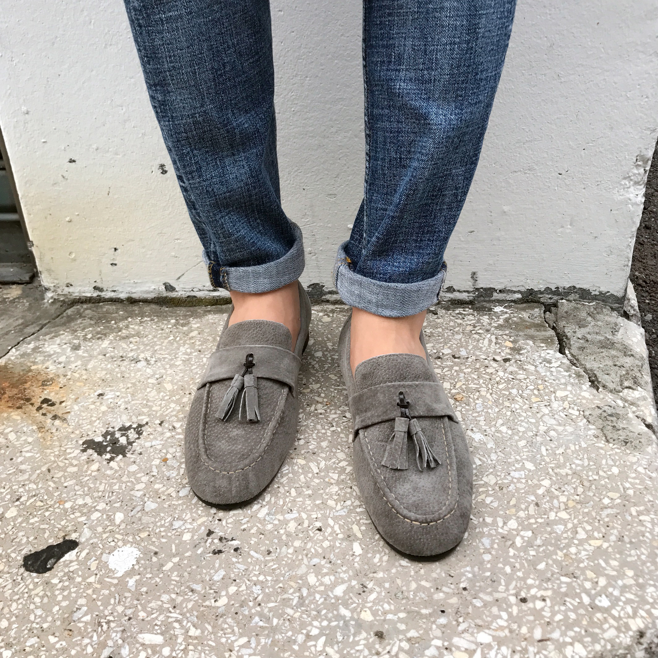 Men's suede tassel looper handmade shoes 7color