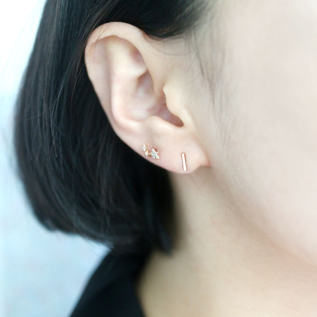 Mini Stick 14k Earring Gold 30s 14k Daily 14k Simp