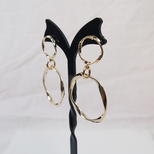 Twisted Ring Gold Color Drop Earring Anti-allergy 