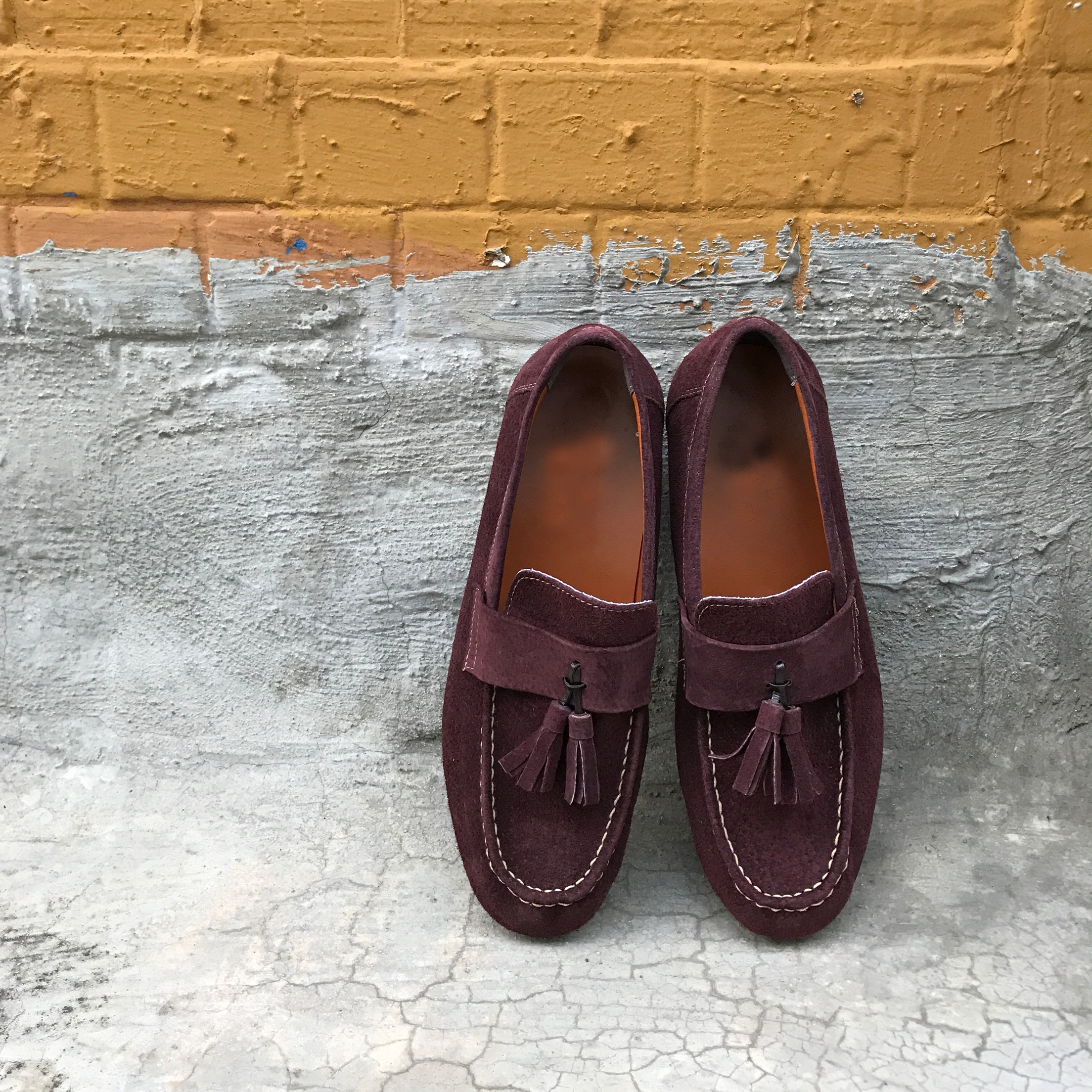 Men's suede tassel looper handmade shoes 7color