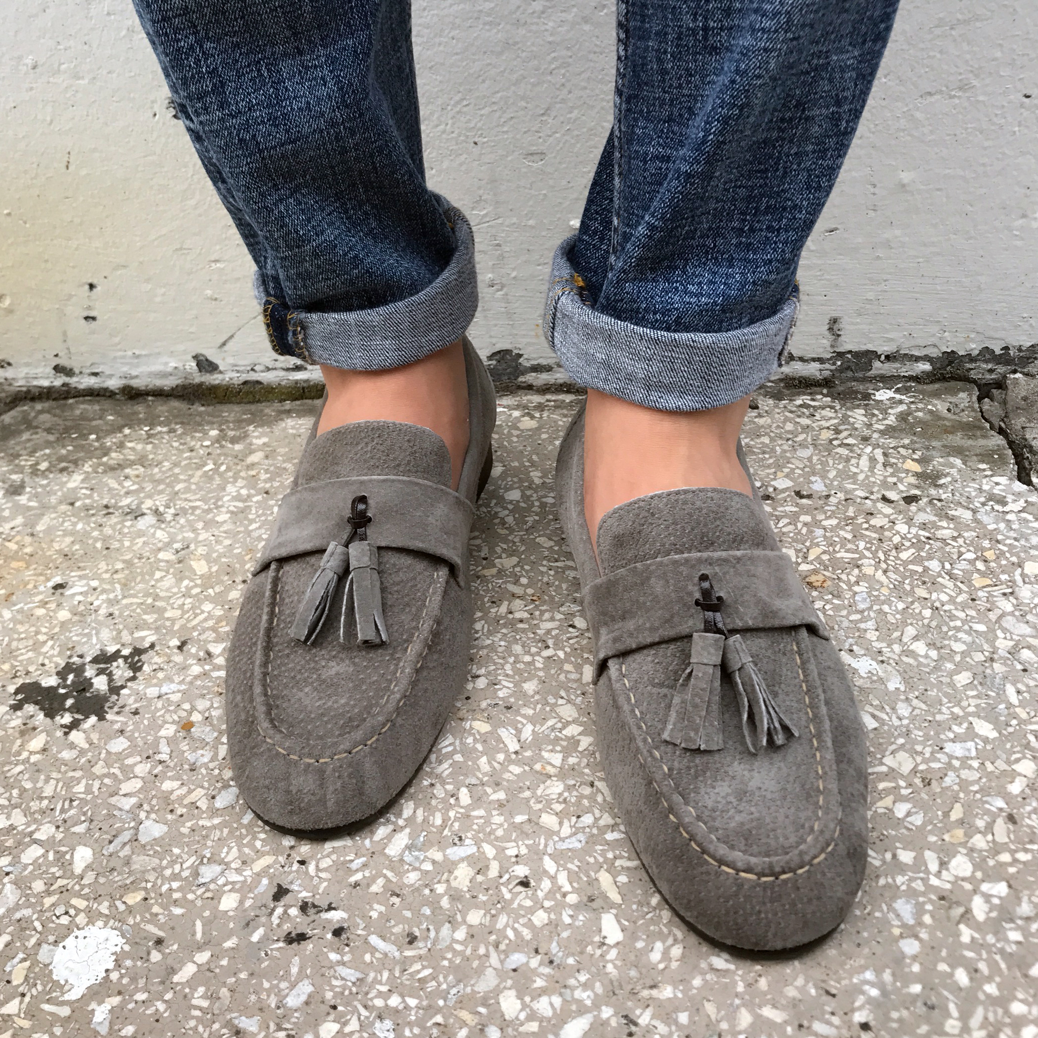 Men's suede tassel looper handmade shoes 7color