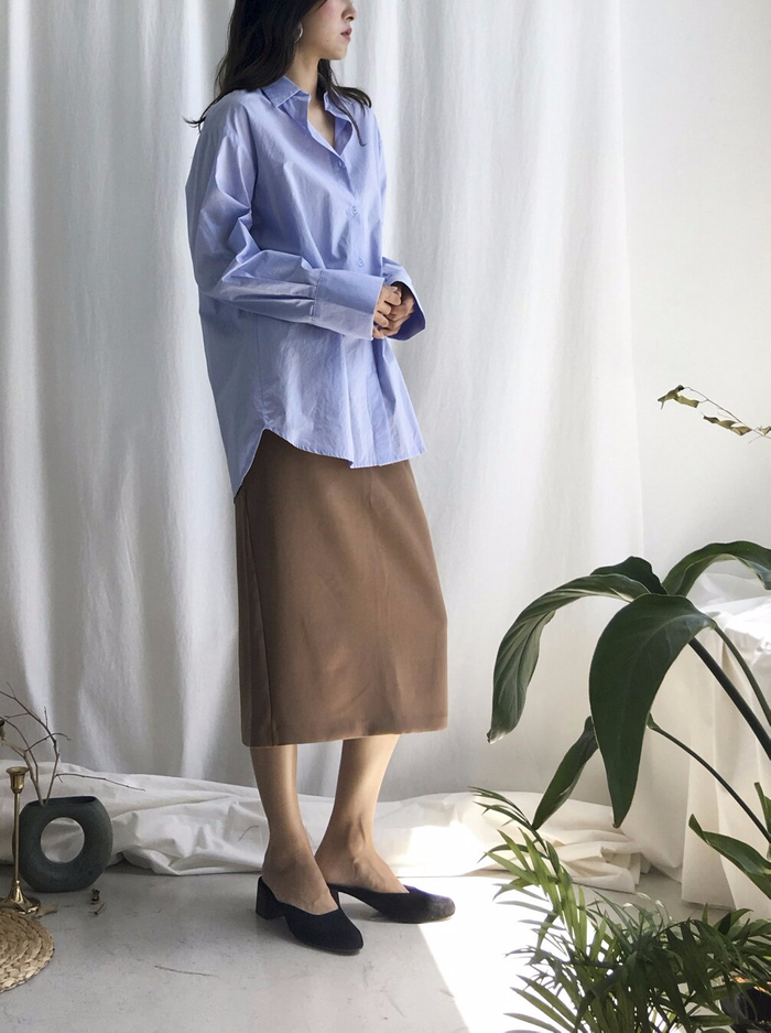 Autumn H linefit Long skirt Brown, Black Midi High