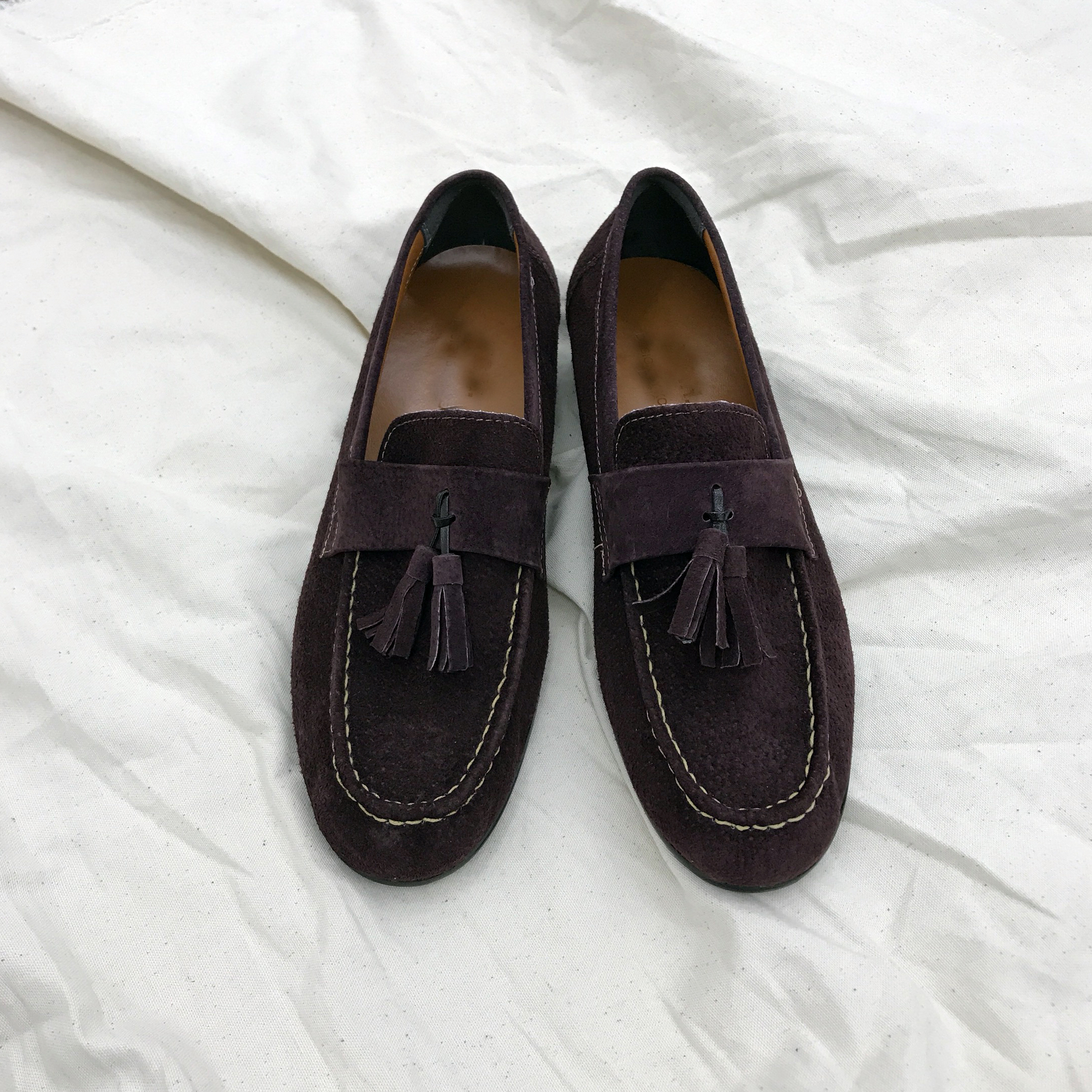 Men's suede tassel looper handmade shoes 7color