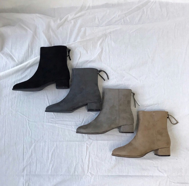 Suede Angle Tassel Chelsea Boots Round Nose Simple