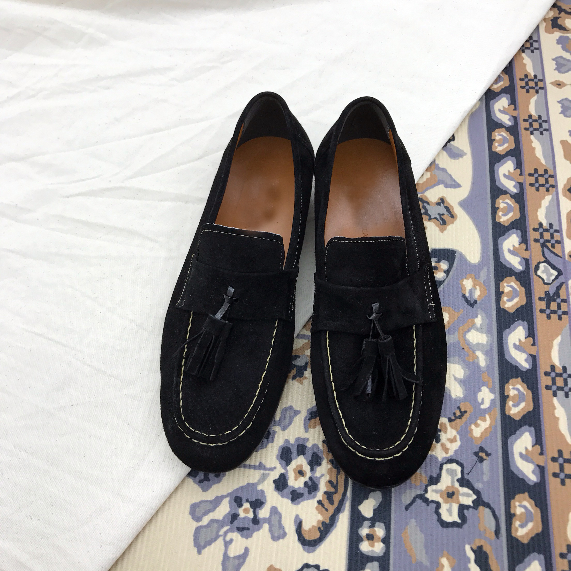 Men's suede tassel looper handmade shoes 7color