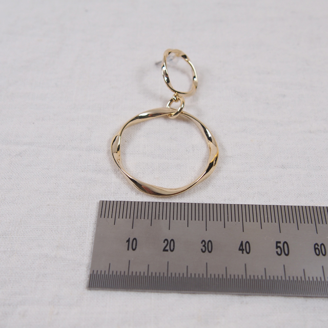 Twisted Ring Gold Color Drop Earring Anti-allergy 