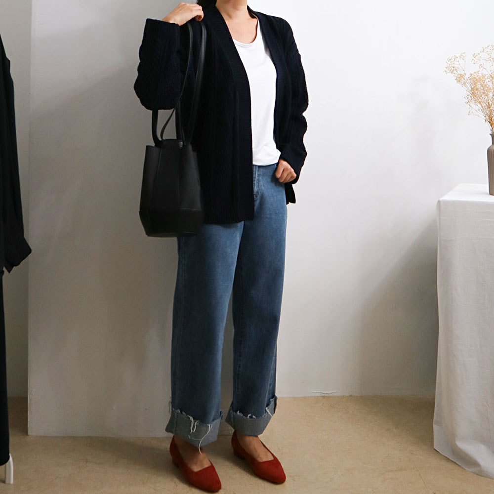 Women Jeans Pants Fall High Waist Long Wide Wide D