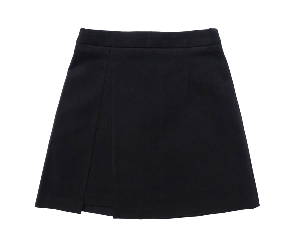 A line fall skirt Brown, black incision 44
