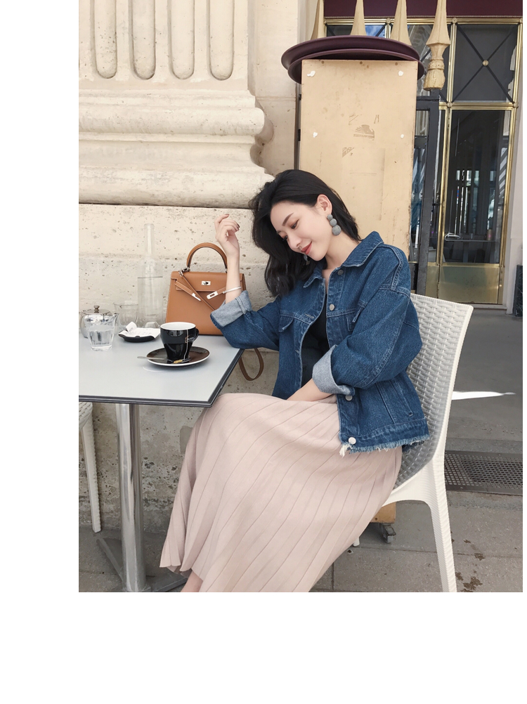 Mica La Fall Winter Pleated Knit Long Skirt Pleate