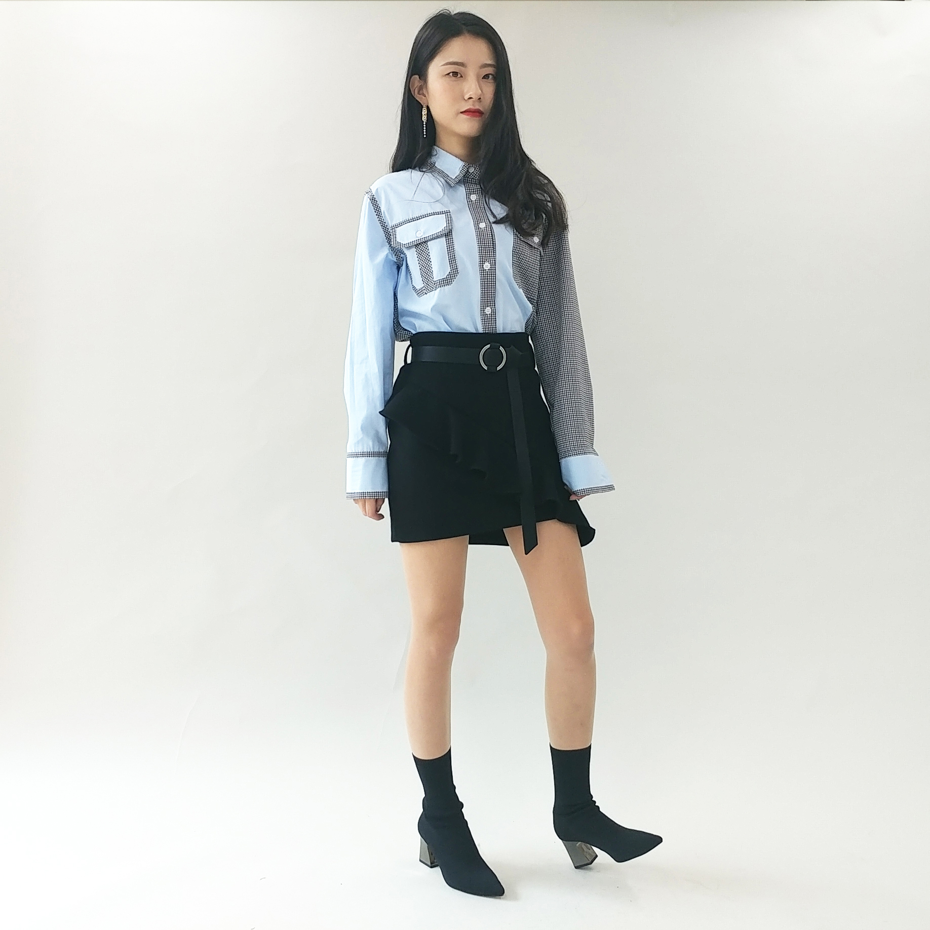 Female Autumn Belt Tarrrill Mini Skirt College Stu