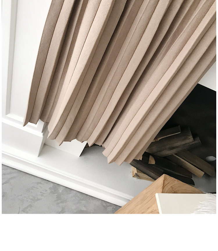 Mica La Fall Winter Pleated Knit Long Skirt Pleate