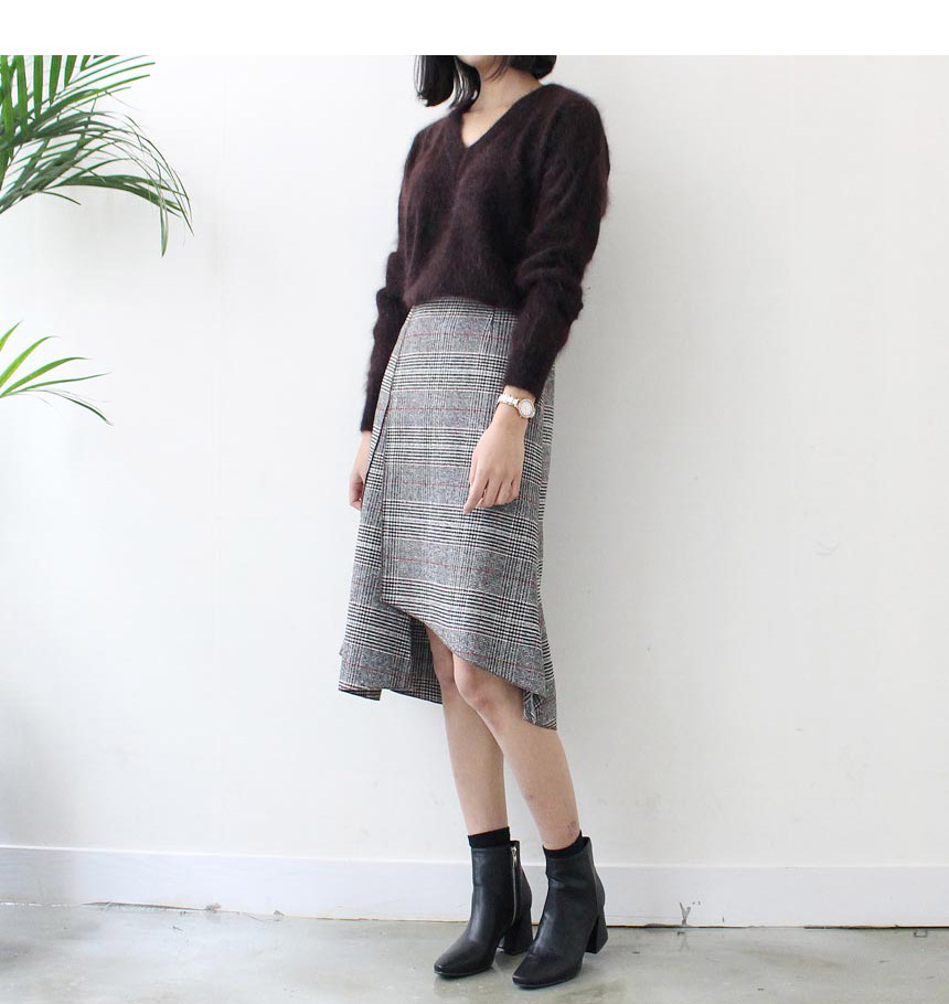 Unchecked Skirt 2color Mermaid Mermaid Skirt Autum