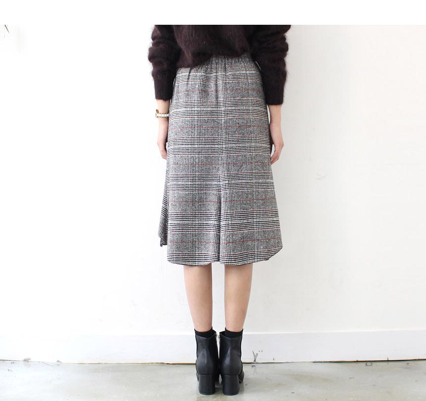 Unchecked Skirt 2color Mermaid Mermaid Skirt Autum