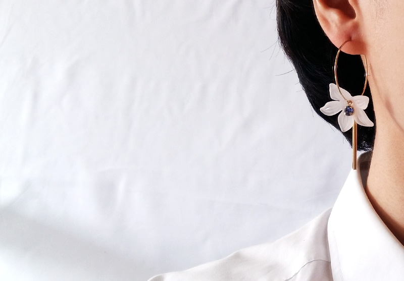 925 Silver Flower Drop Earrings Silver Earring Fem