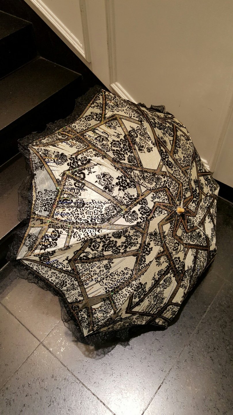 Mini Umbrella Pretty Antique Beads Sequin Mass Flo