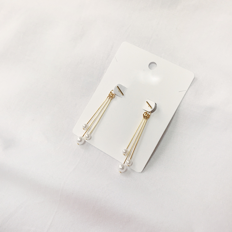 Gold Stick Pearl Drop Earrings Titanium Fashionabl