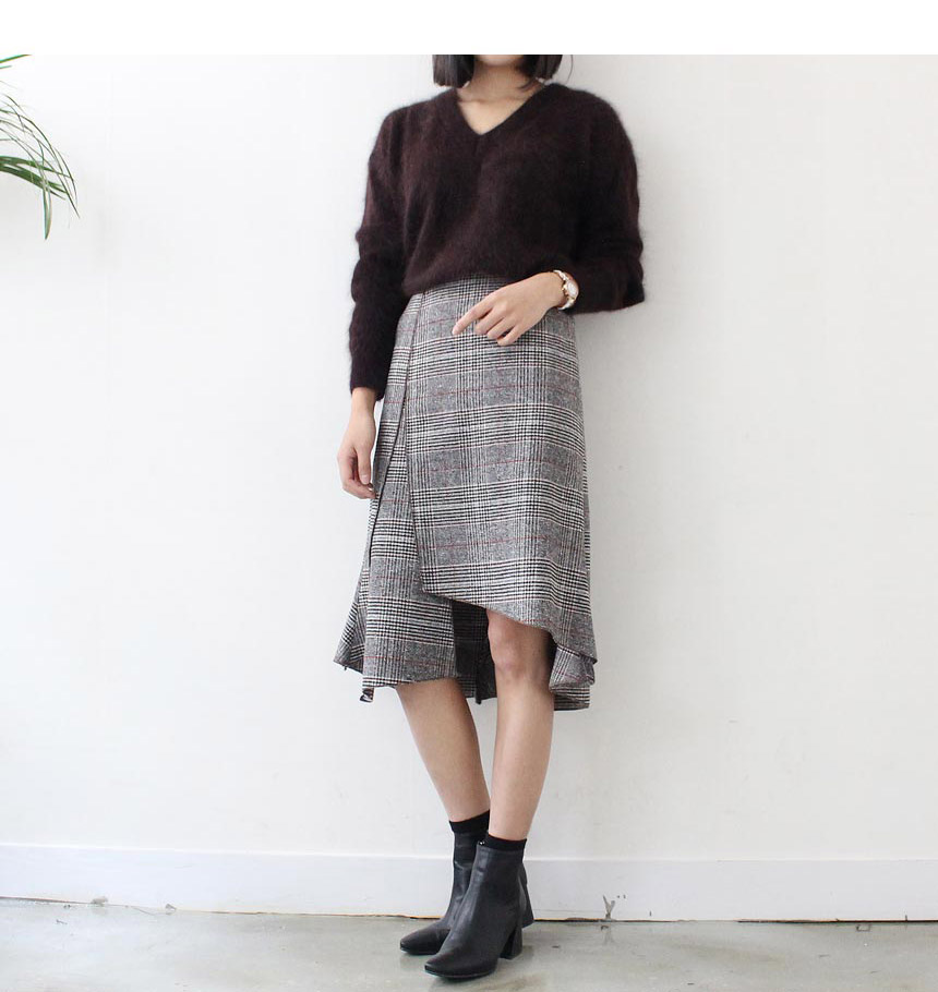 Unchecked Skirt 2color Mermaid Mermaid Skirt Autum