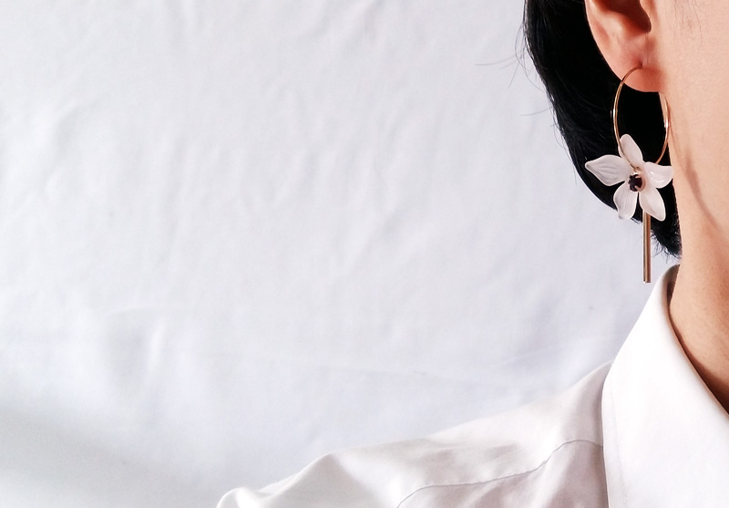 925 Silver Flower Drop Earrings Silver Earring Fem