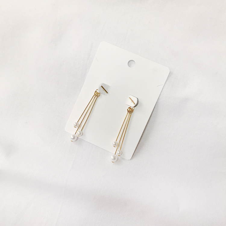 Gold Stick Pearl Drop Earrings Titanium Fashionabl