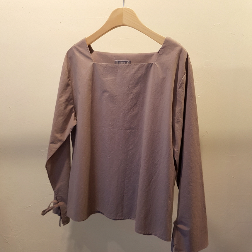 Sleeveless ribbon square neck blouse 3color Fall s