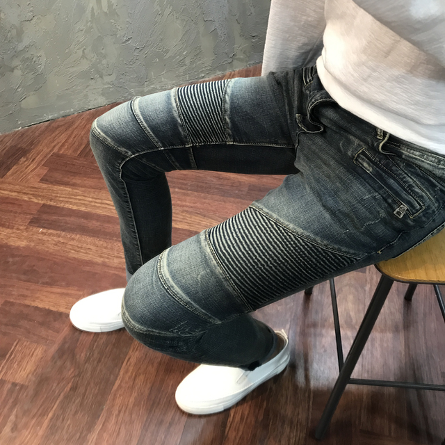 Korea Jeans Pants Knocking Embossed Jeans Pants Me