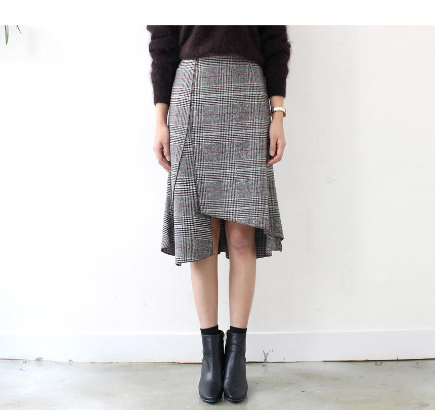 Unchecked Skirt 2color Mermaid Mermaid Skirt Autum