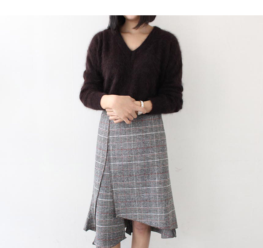 Unchecked Skirt 2color Mermaid Mermaid Skirt Autum