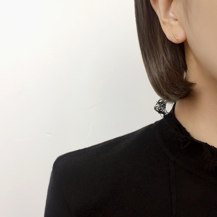 Gold Stick Pearl Drop Earrings Titanium Fashionabl