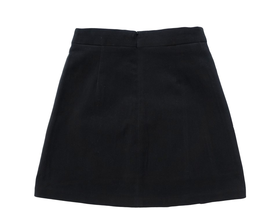 A line fall skirt Brown, black incision 44