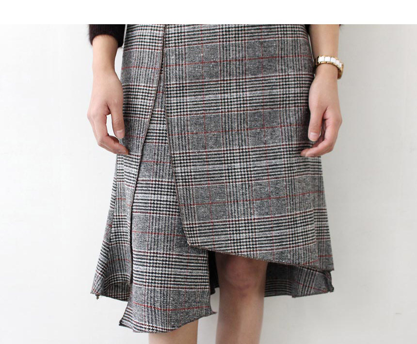 Unchecked Skirt 2color Mermaid Mermaid Skirt Autum