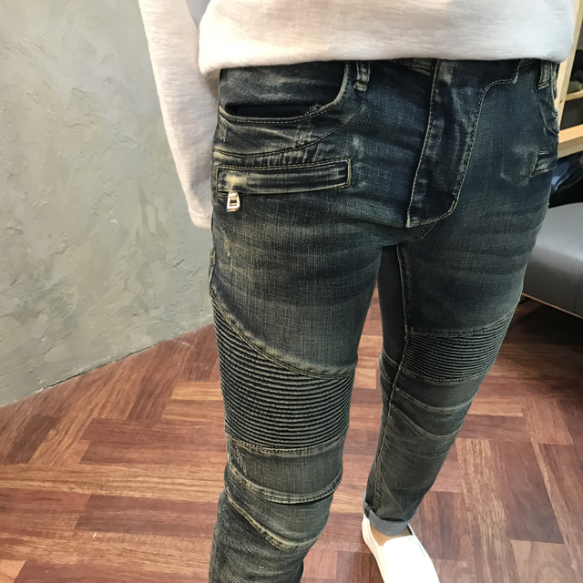 Korea Jeans Pants Knocking Embossed Jeans Pants Me