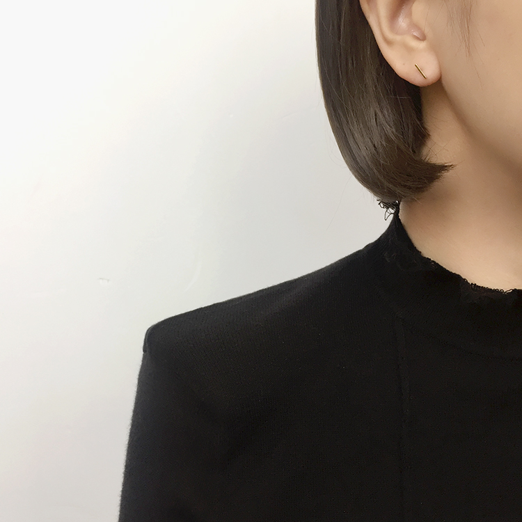 Gold Stick Pearl Drop Earrings Titanium Fashionabl