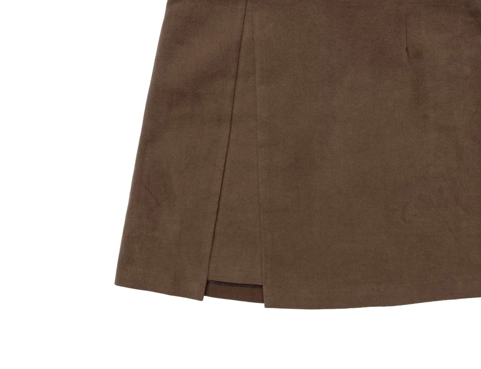 A line fall skirt Brown, black incision 44