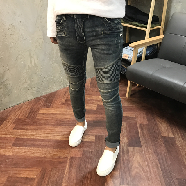 Korea Jeans Pants Knocking Embossed Jeans Pants Me
