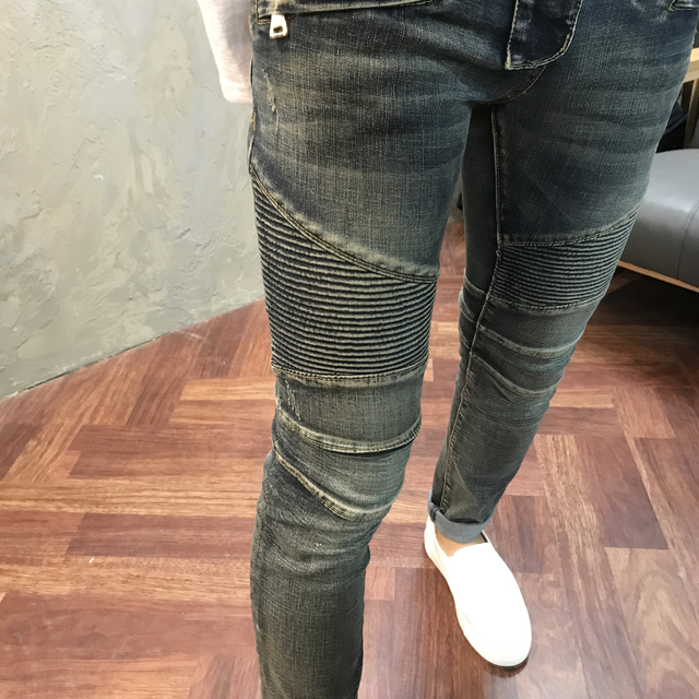 Korea Jeans Pants Knocking Embossed Jeans Pants Me