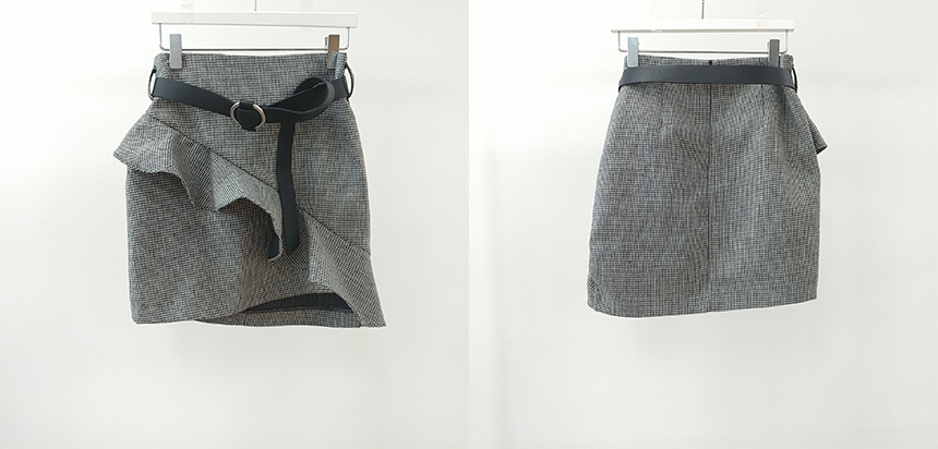 Female Autumn Belt Tarrrill Mini Skirt College Stu