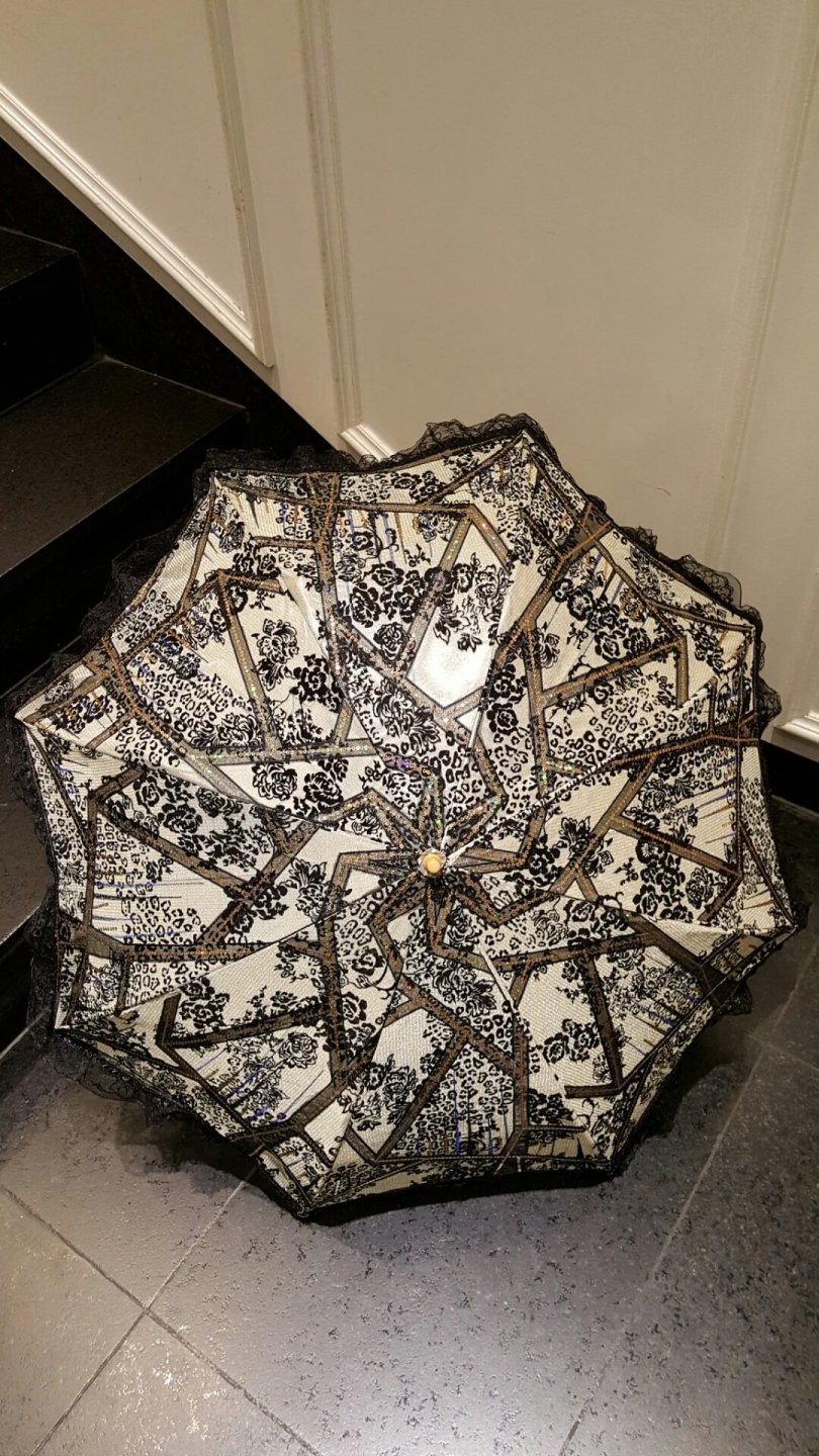 Mini Umbrella Pretty Antique Beads Sequin Mass Flo