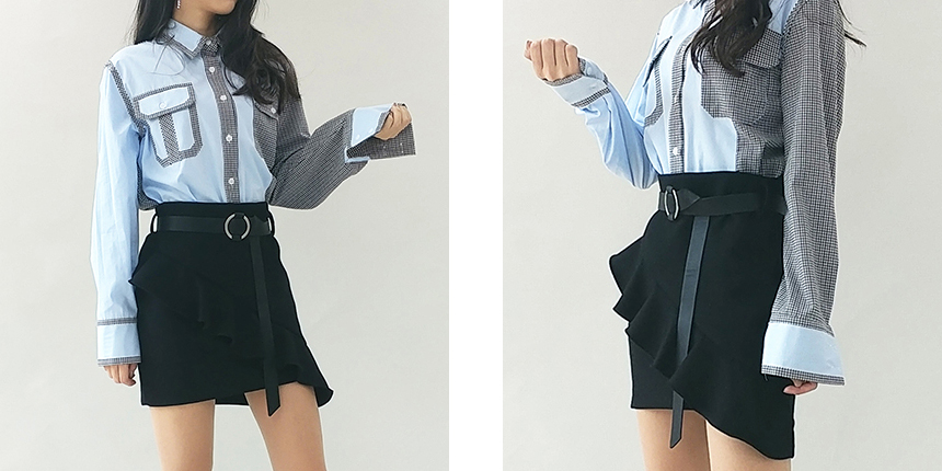 Female Autumn Belt Tarrrill Mini Skirt College Stu